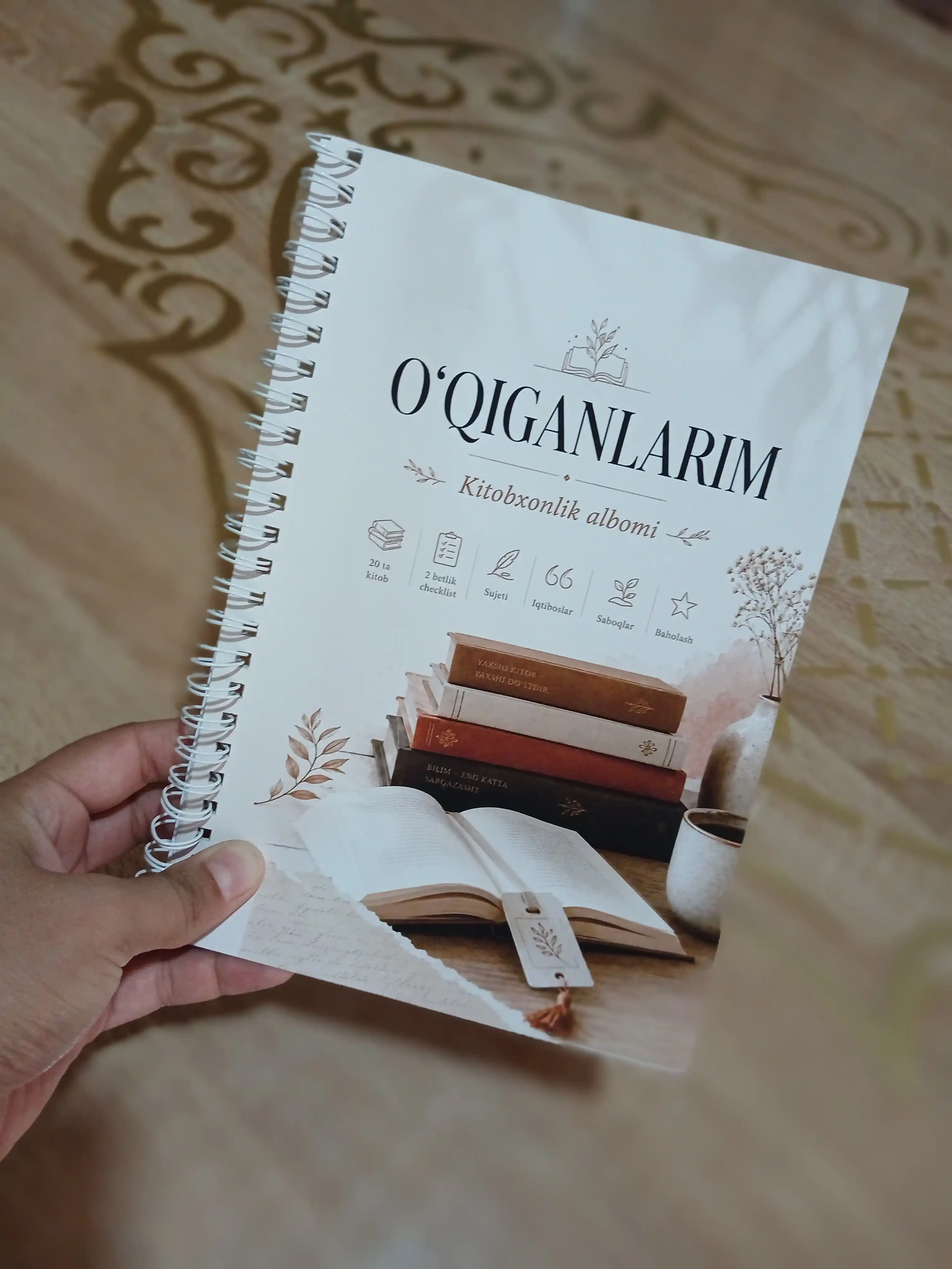 O‘qigan kitoblarim albomi – kitobxon uchun kundalik