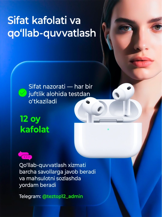 Pods Pro 3 ANC, Bluetooth quloqchinlari, simsiz naushnik, simsiz quloqchin, bluts naushnik