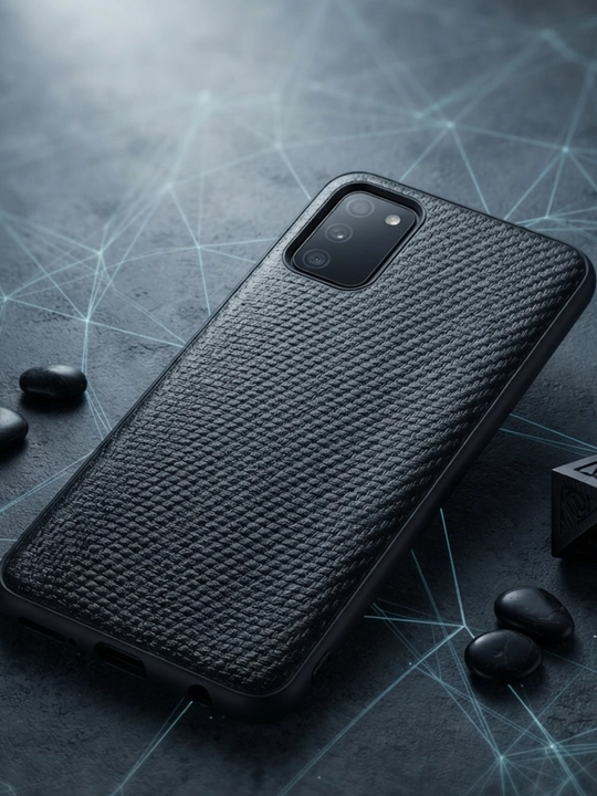 Samsung Galaxy A02s uchun qora teksturali himoya chexoli - 