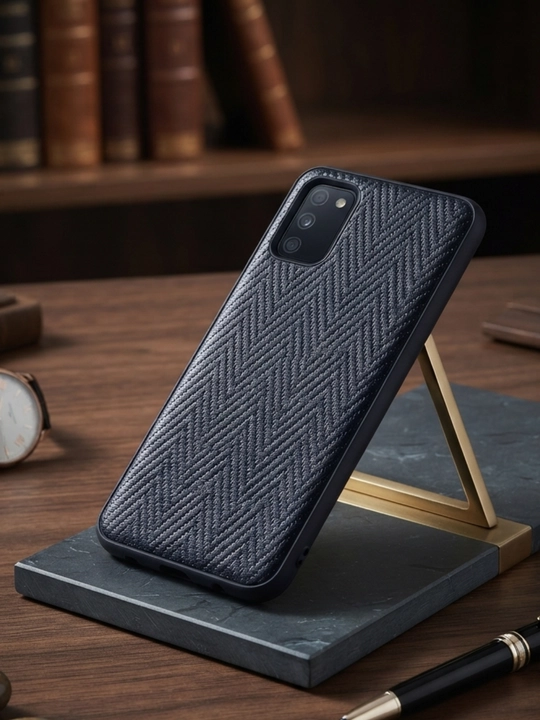 Samsung Galaxy A02s uchun qora teksturali himoya chexoli