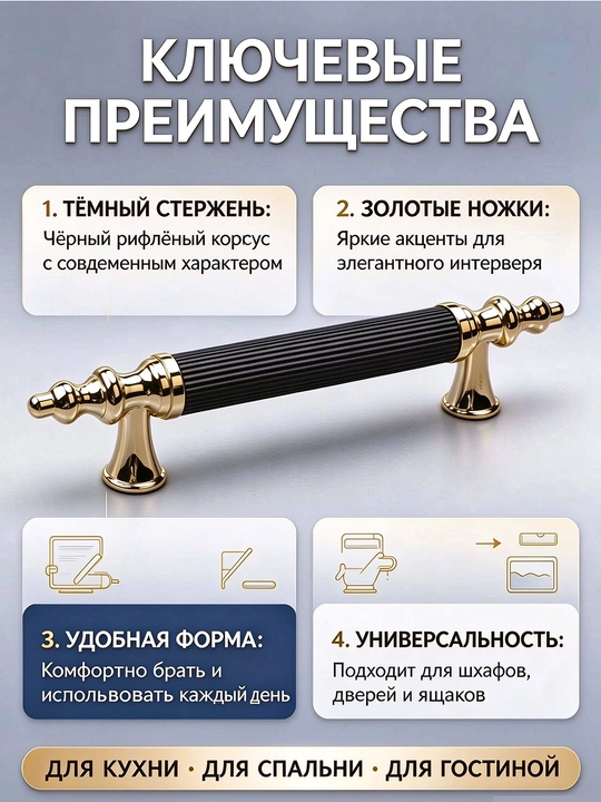 Алюминиевая ручка с двумя отверстиями, длинная ручка для ящиков, шкафов и гардеробов, 2 шт