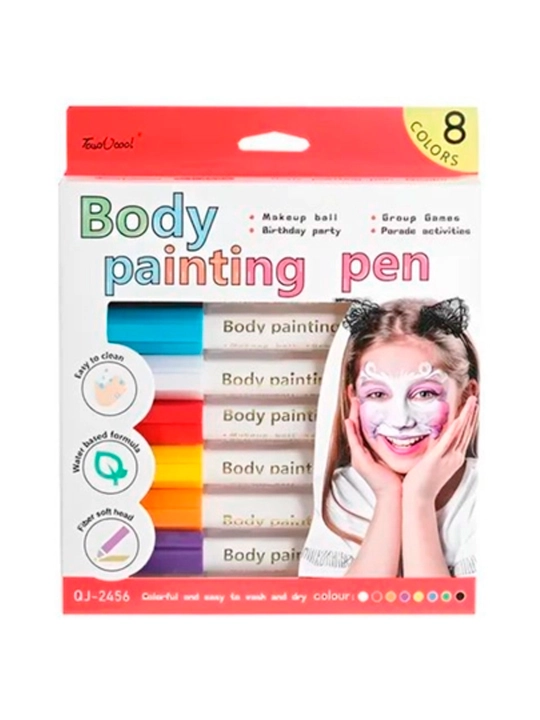 BODY PAINTING Bolalar uchun yuz va tana uchun akvagrim to‘plamda 8 rang, Halloween bayram