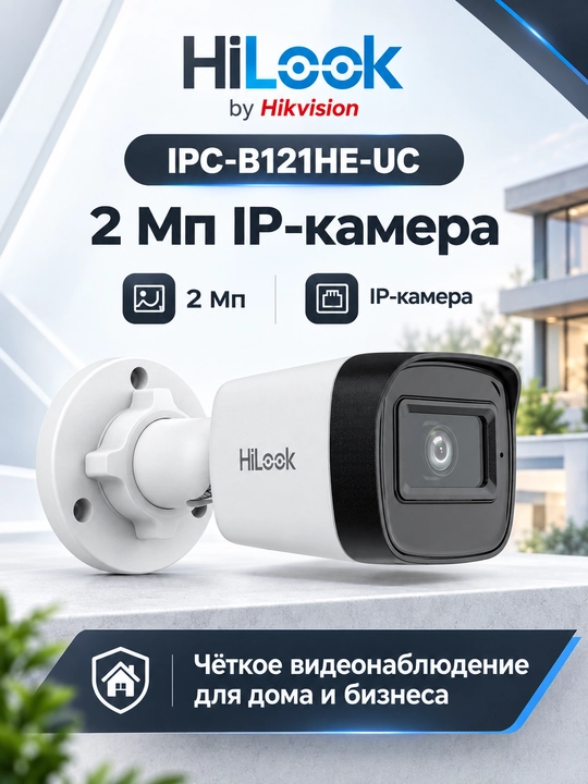 HiLook by Hikvision IPC-B121HE-UC 2 Мп сетевая цилиндрическая камера - 