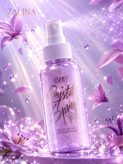 Спрей-шиммер для тела с блёстками USHAS Crystal Spray — 4 оттенка