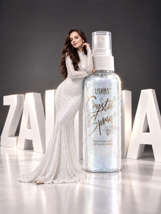 Спрей-шиммер для тела с блёстками USHAS Crystal Spray — 4 оттенка