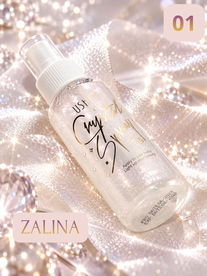 Спрей-шиммер для тела с блёстками USHAS Crystal Spray — 4 оттенка