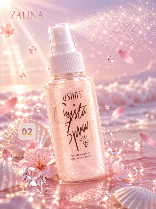 Спрей-шиммер для тела с блёстками USHAS Crystal Spray — 4 оттенка