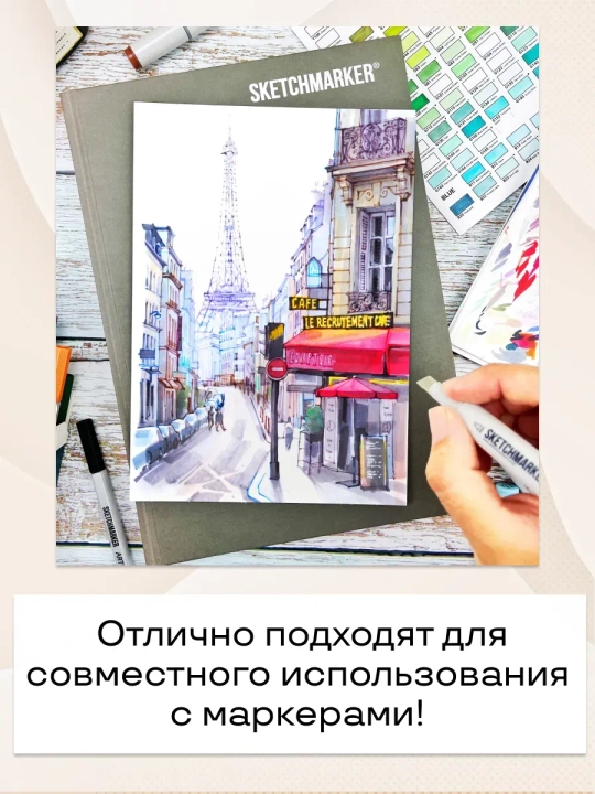 Rasm chizish va sketj qilish uchun rangli laynerlar to‘plami Sketchmarker, 12 rang