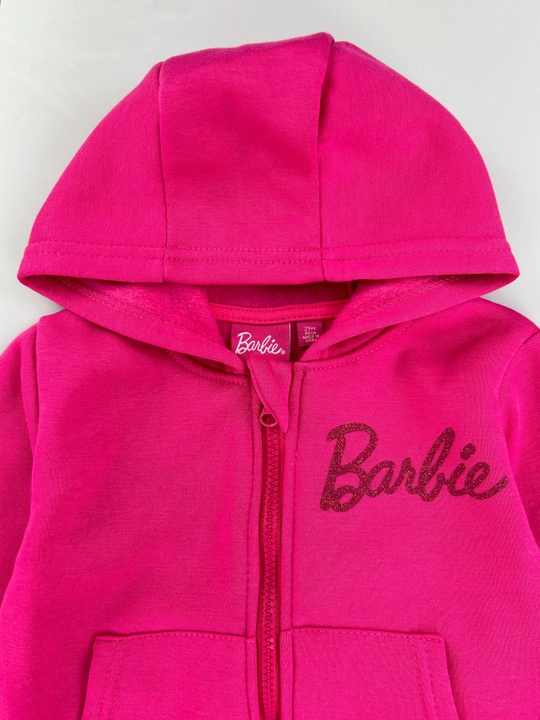 Qiz bolalar uchun 2 qismli pushti komplekt, Barbie uslubidagi huddi va cargo shim