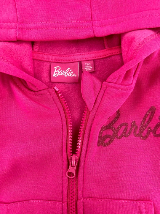 Qiz bolalar uchun 2 qismli pushti komplekt, Barbie uslubidagi huddi va cargo shim