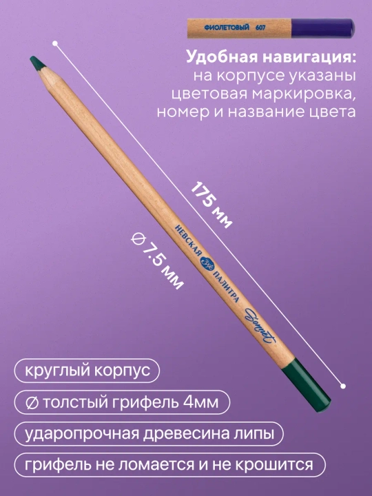 Пастельные карандаши для рисования Сонет художественные набор 12 цветов