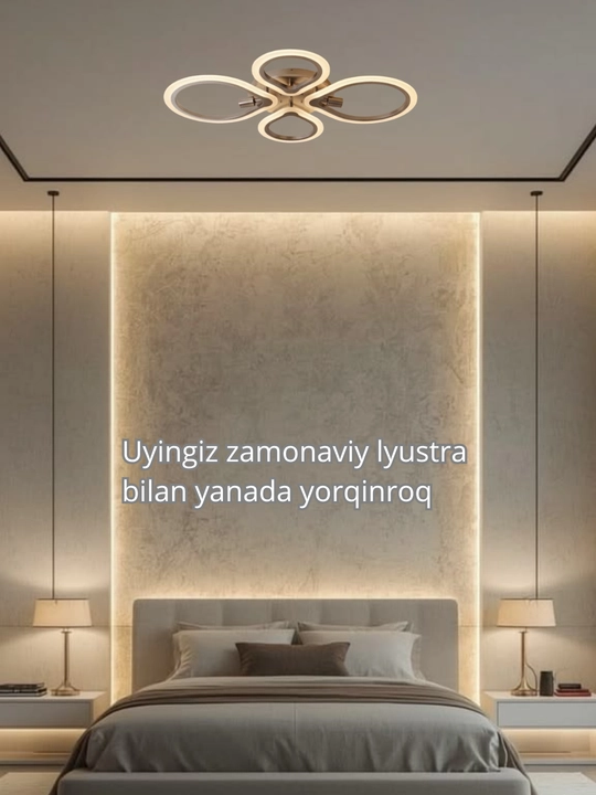 LED potolok lyustrasi 3 xil yoritish rejimi bilan, modern uslubda, tilla va qora rangda