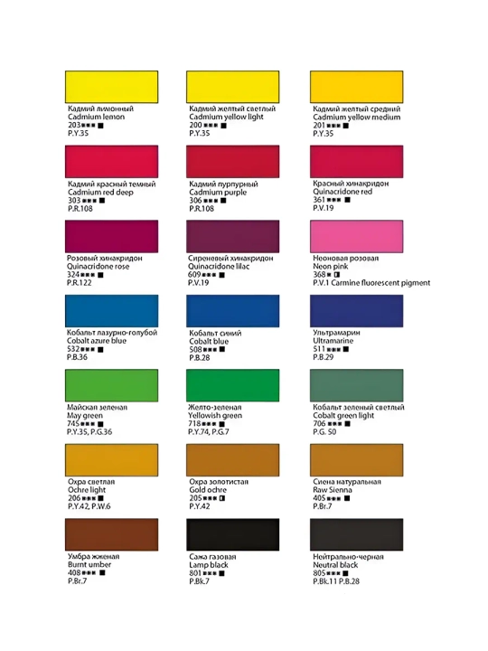Tempera badiiy rasm chizish uchun Master-Klass titan oq bo‘yog‘i 46 ml