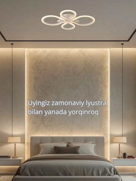 LED potolok lyustrasi 3 xil yoritish rejimi bilan, modern uslubda, tilla va qora rangda