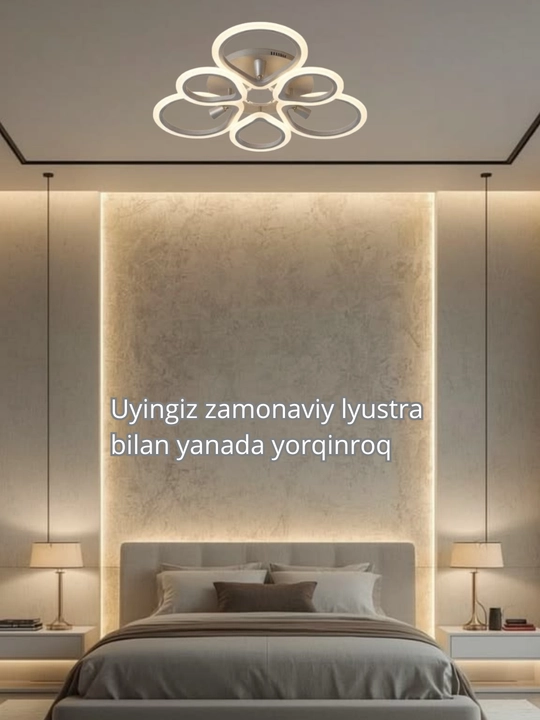 LED potolok lyustrasi 3 xil yoritish rejimi bilan, modern uslubda, tilla va qora rangda