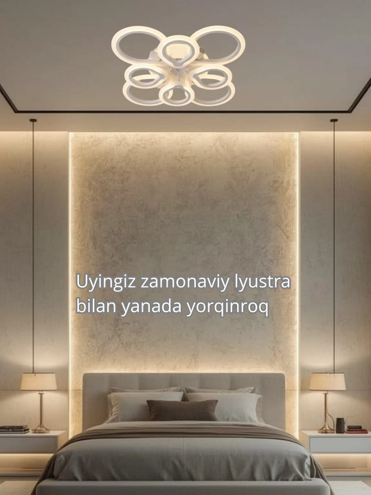 LED potolok lyustrasi 3 xil yoritish rejimi bilan, modern uslubda, tilla va qora rangda