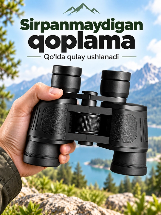 8x40 turistik durbin, markaziy fokusli, tabiat va baliq ovlash uchun
