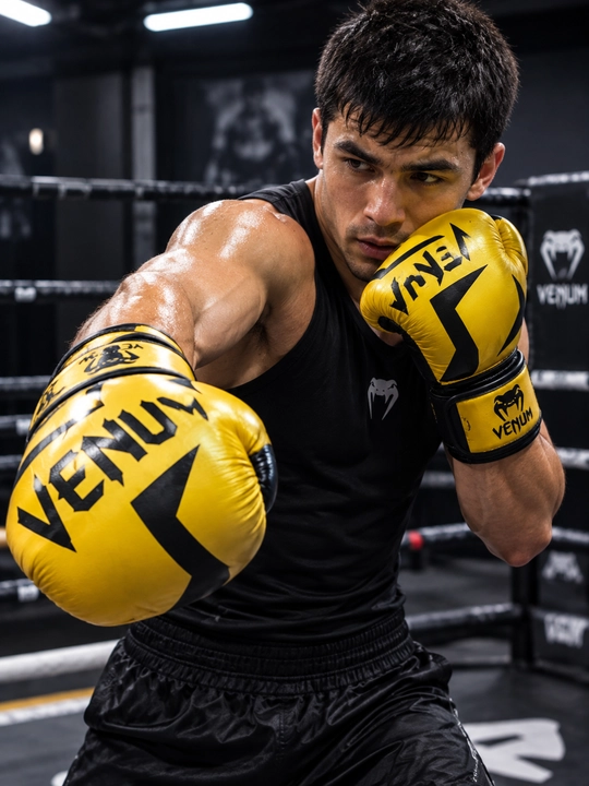 Boks Qo‘lqoplari — Professional Boks, Kikboksing va Trening uchun Sariq-Qora Qo‘lqop