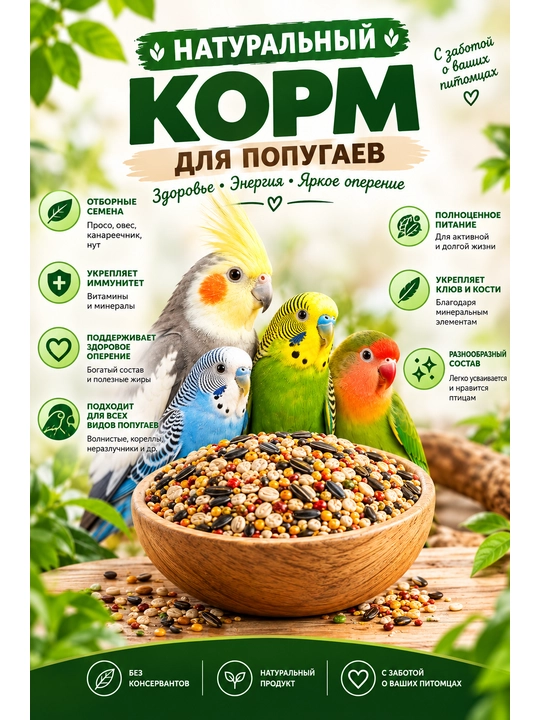 Корм для птиц, попугаев 0,7кг