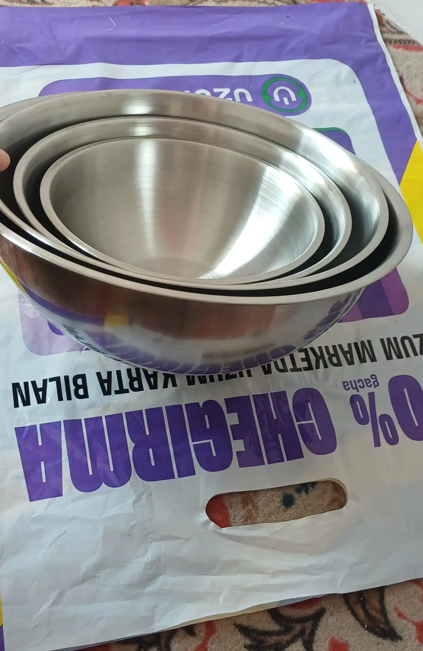 Миска для салата, из нержавеющей стали, салатница, 4 шт