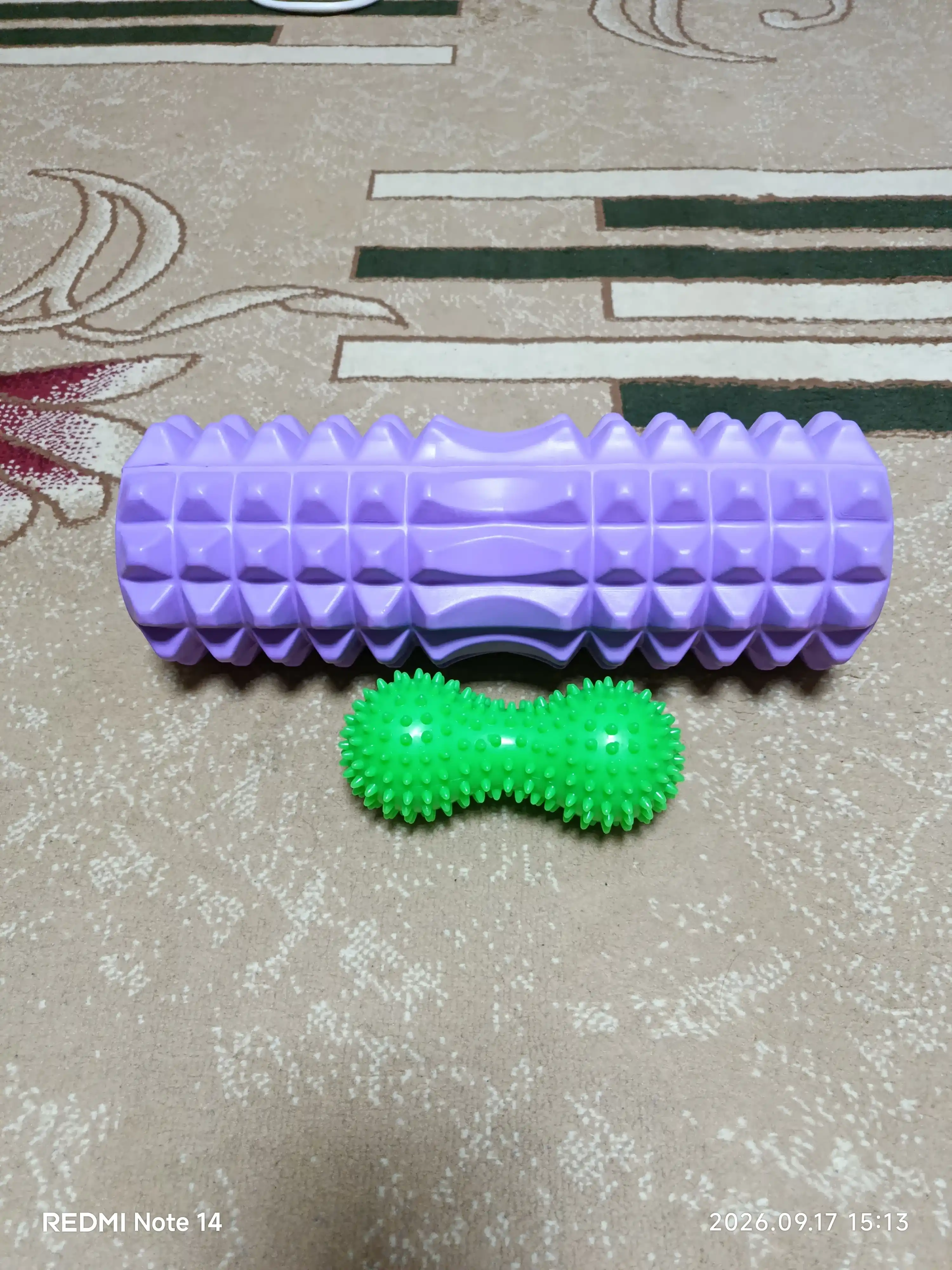 Yoga va рilates  uchun massaj valik, fitnes rolik, 33 sm