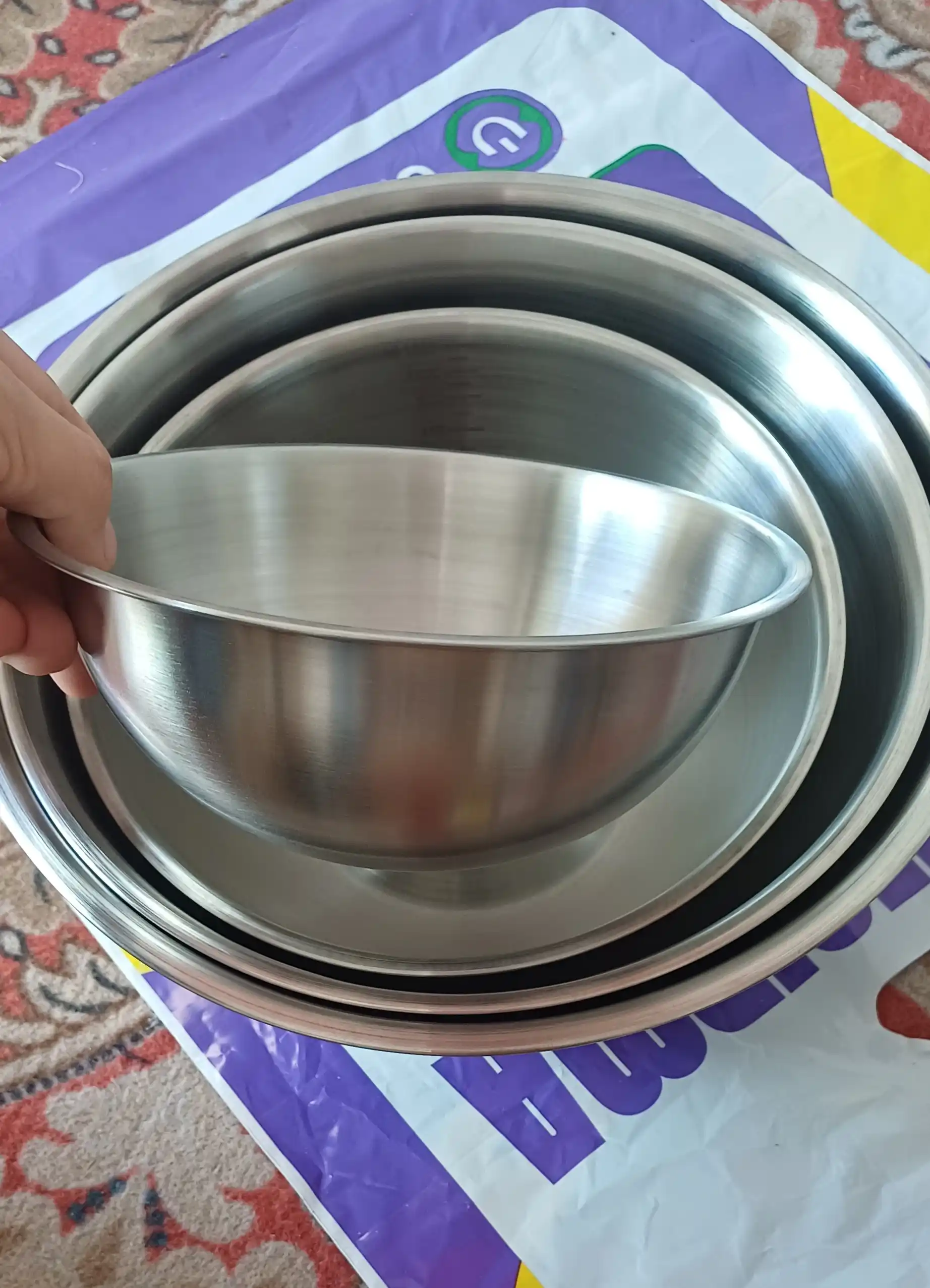 Миска для салата, из нержавеющей стали, салатница, 4 шт