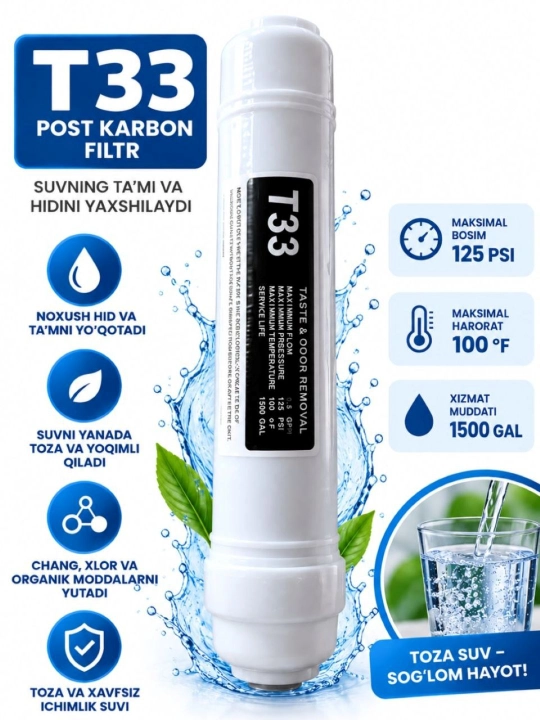 T33 Post Carbon — фильтр для воды 1500 GAL - 