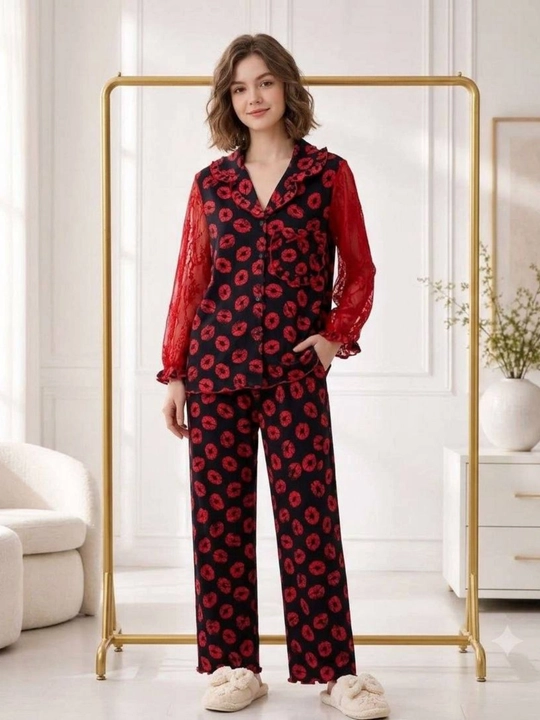 Ayollar uchun yumshoq va qulay pijama, zamonaviy ikki qismli uy kiyimi to‘plami - 