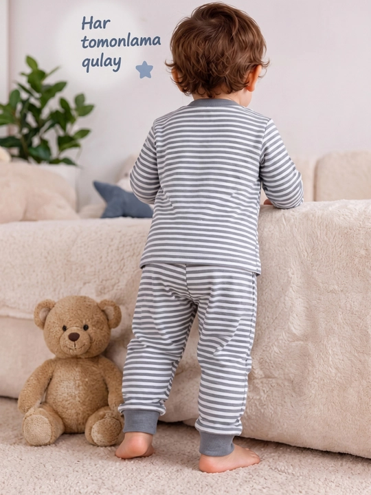 Детский комплект, пижама, двойка, хлопок, футболка, штаны, 1-3 лет, одежда для дома