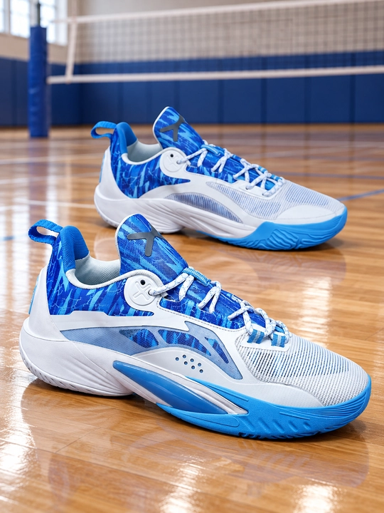Erkaklar uchun Li-Ning maxsus voleybol krossovkasi, oq-ko‘k