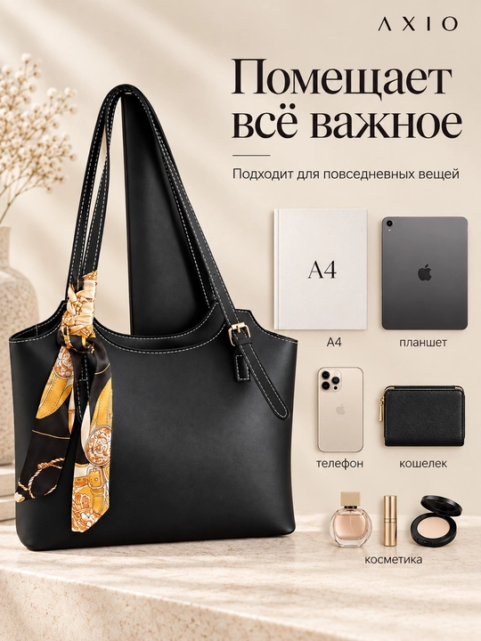 Женская сумка тоут-шоппер через плечо из экокожи