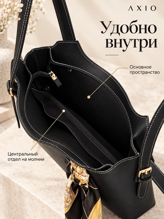 Женская сумка тоут-шоппер через плечо из экокожи
