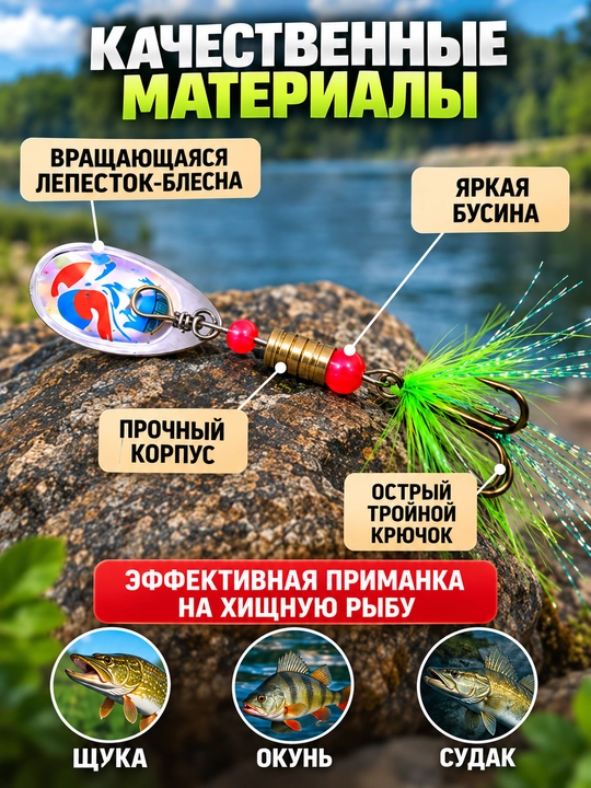 16 dona baliq ovlash blyosnalari — spinning uchun yemlar to‘plami, ixcham g‘ilofda