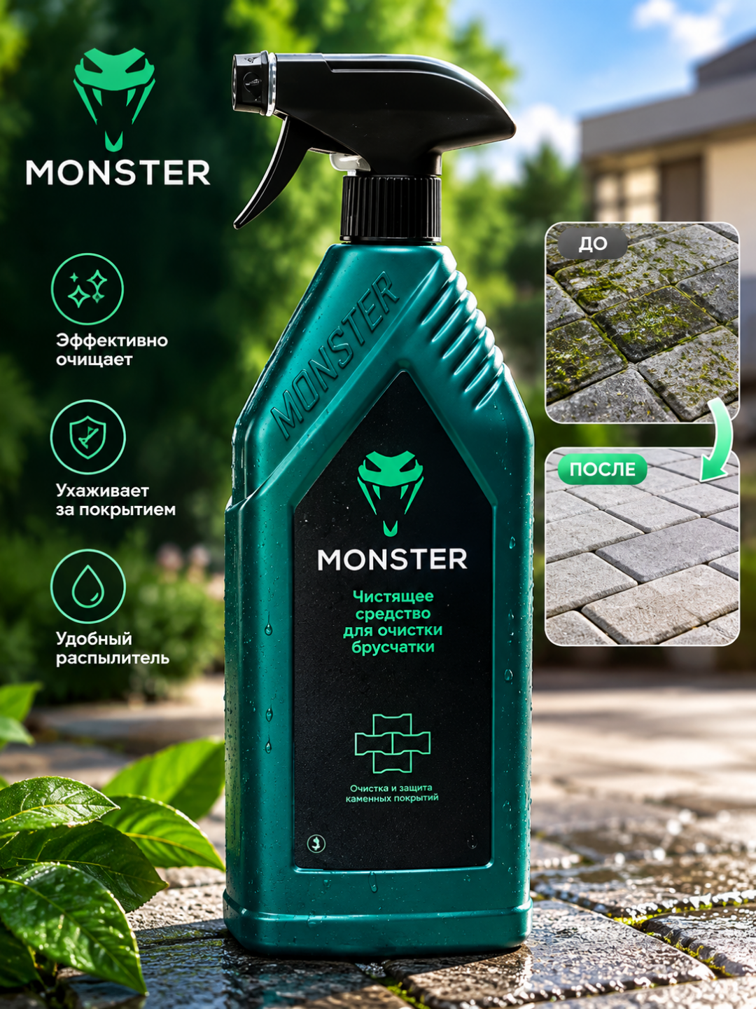 Monster bruschatka va tosh qoplamalarni tozalash vositasi - 