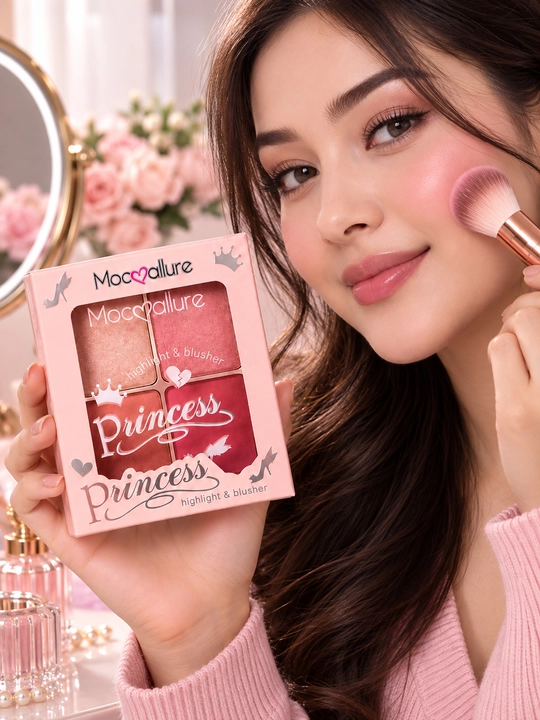 Yuz uchun xaylayter Moccalure yorqin ranglar palitrasi 4 ta ranglik, 14.8 gr - 