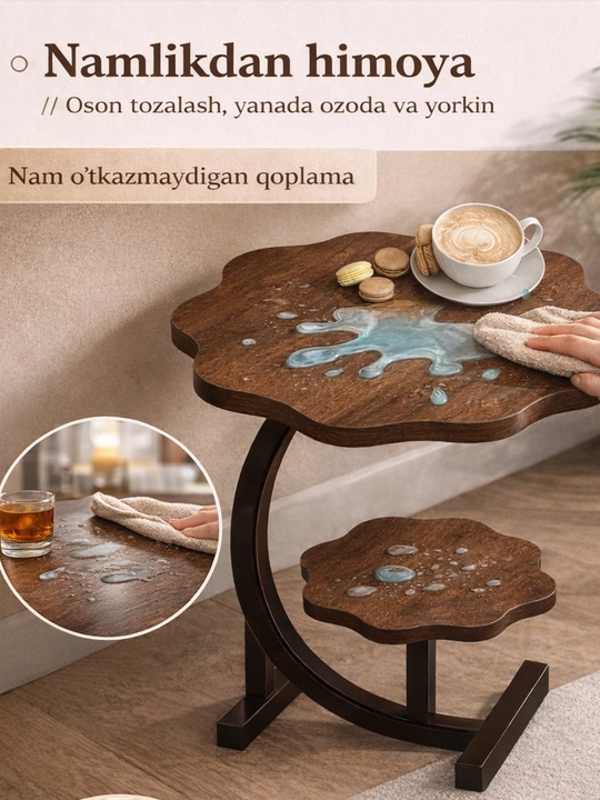 Jurnal stoli, dekorativ stol, qo‘shimcha stol, mustahkam stol