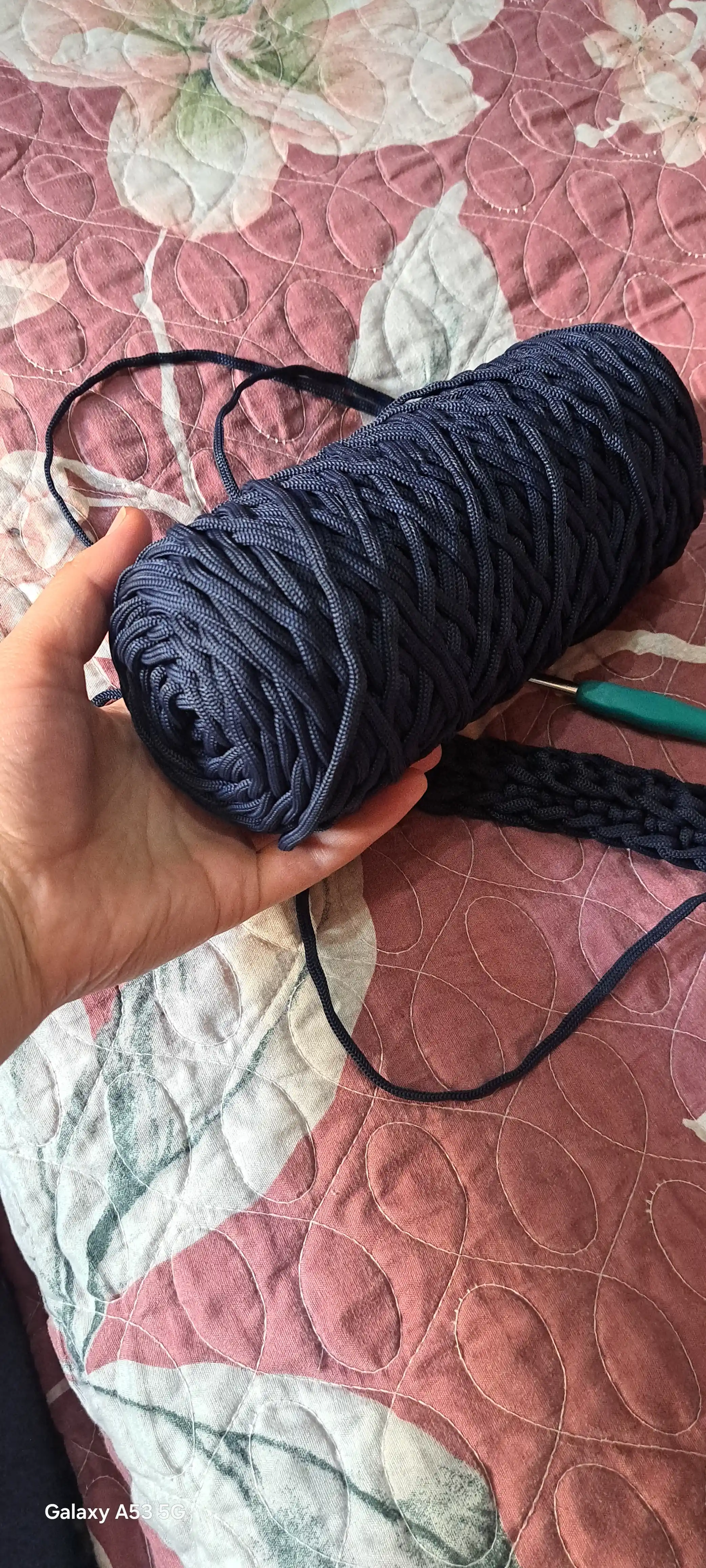 Polyester ip to'qiladigan sumkalar, makrame uchun, yadrosiz, 5 mm 140 m