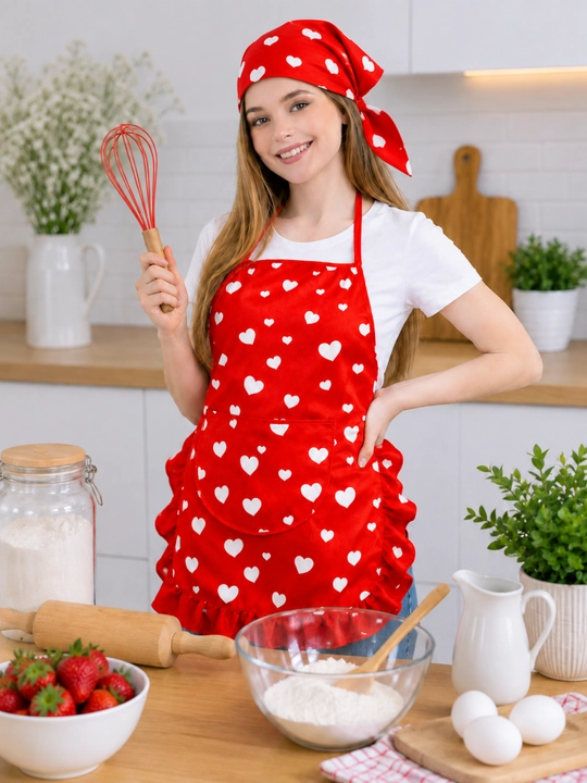 Фартук и косинка для женщин, для работы по дому и на кухне, из хорошей ткани
