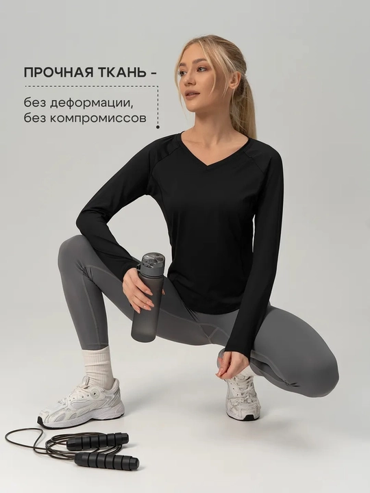 Футболка женская, спортивная, для фитнеса, йога, лонгслив