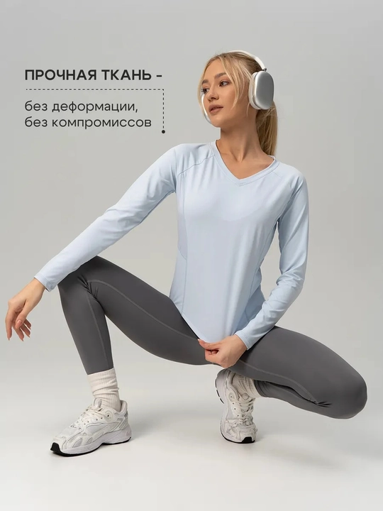 Футболка женская, спортивная, для фитнеса, йога, лонгслив