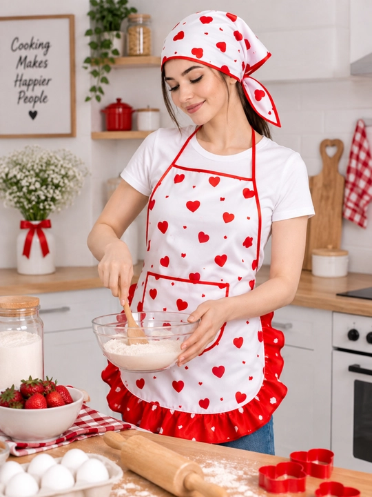 Фартук и косинка для женщин, для работы по дому и на кухне, из хорошей ткани