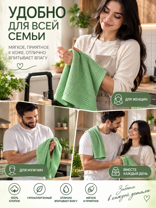 Qo'llar, yuz va oshxona uchun 50x80 sm o'lchamdagi paxtadan yasalgan terri sochiq