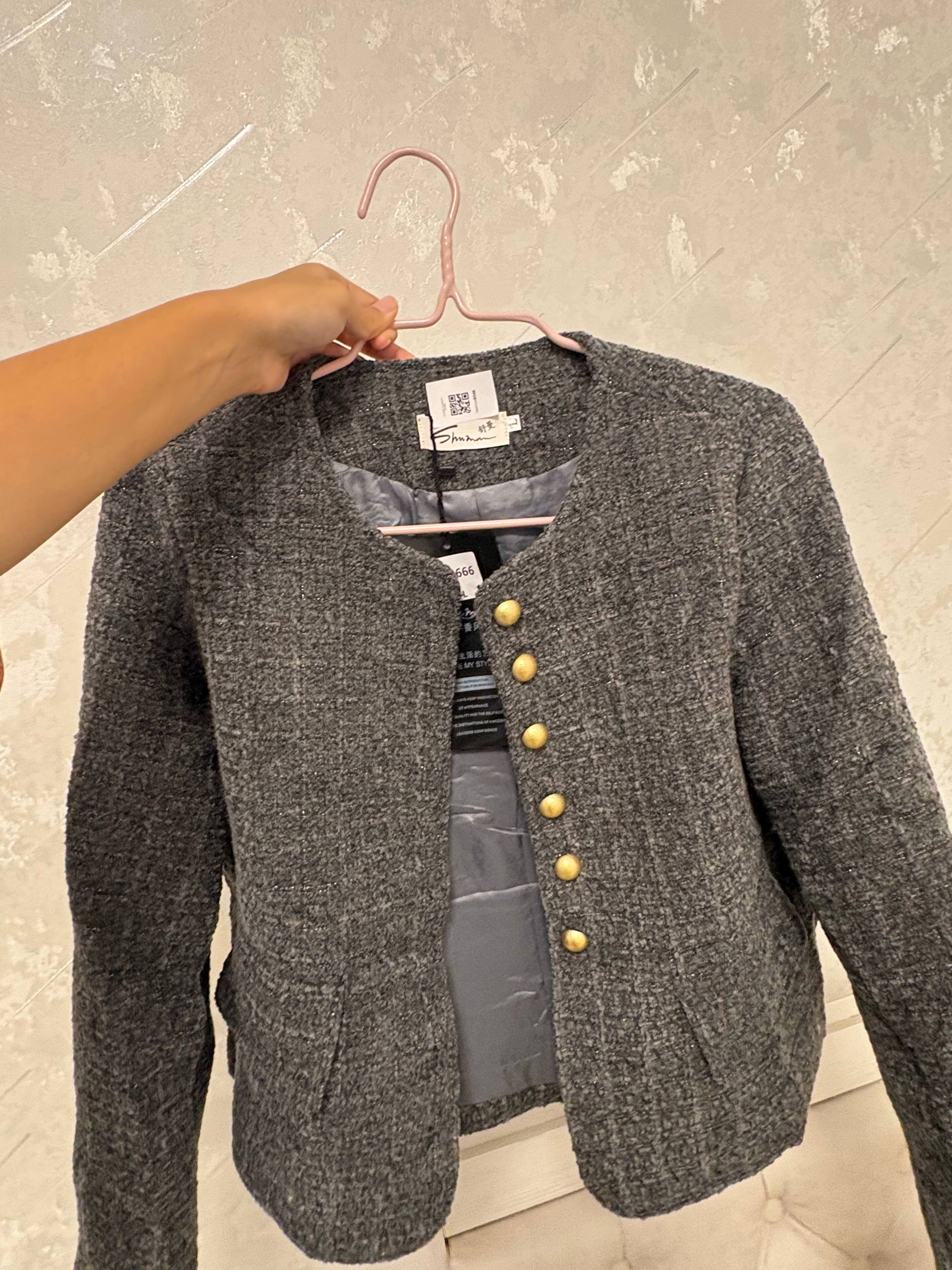 Ayollar tvid pidjagi - Klassik tugmali jaket, koreys uslubidagi zamonaviy ayollar pidjagi
