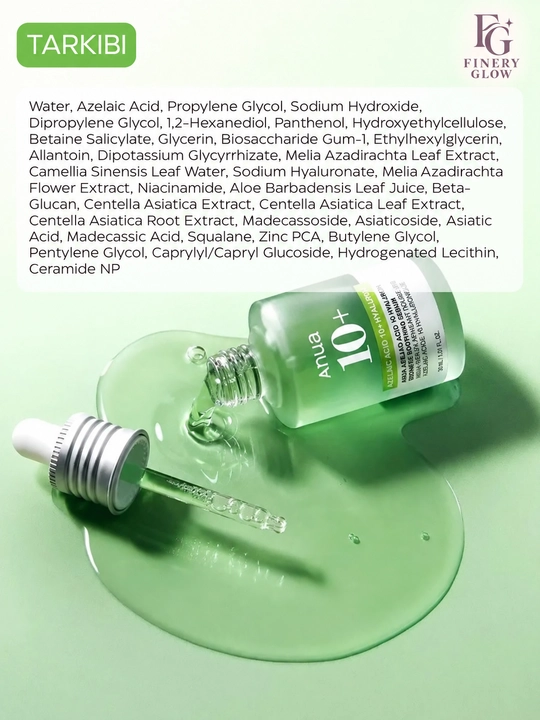 Anua Azelaic Acid 10% gialuronli tinchlantiruvchi yuz serumi, 30 ml
