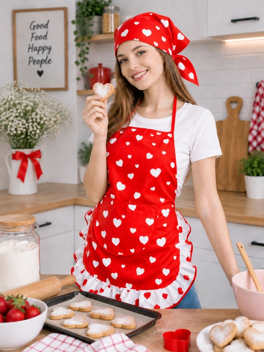 Фартук и косинка для женщин, для работы по дому и на кухне, из хорошей ткани