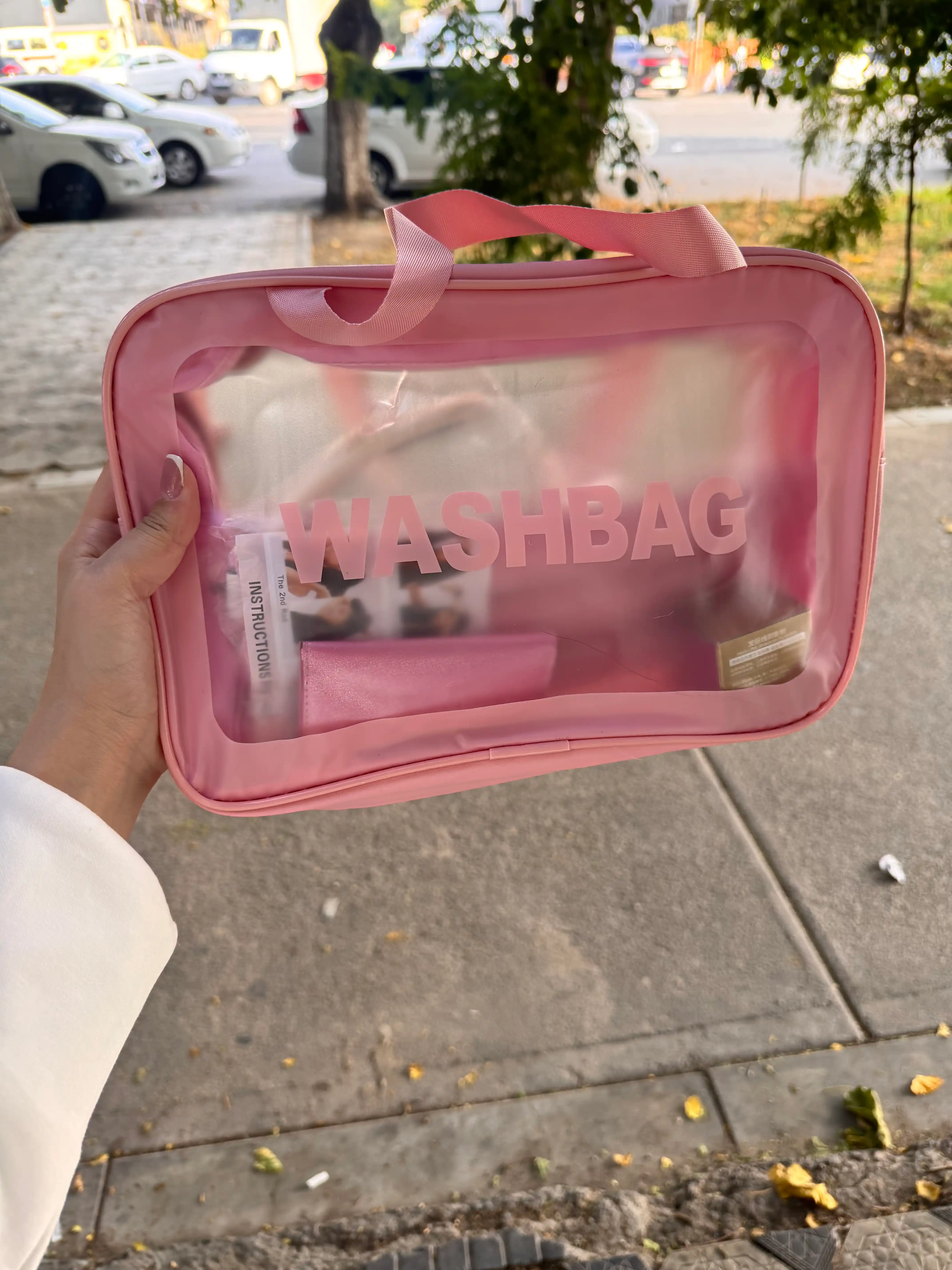 “WASHBAG” 4 xil o‘lchamli va 4 rangli suv o‘tkazmaydigan kosmetik sumkalar (PVX-neylon)
