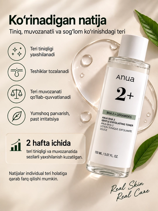 Тонер для лица от угрей и прыщей, Anua BHA toner