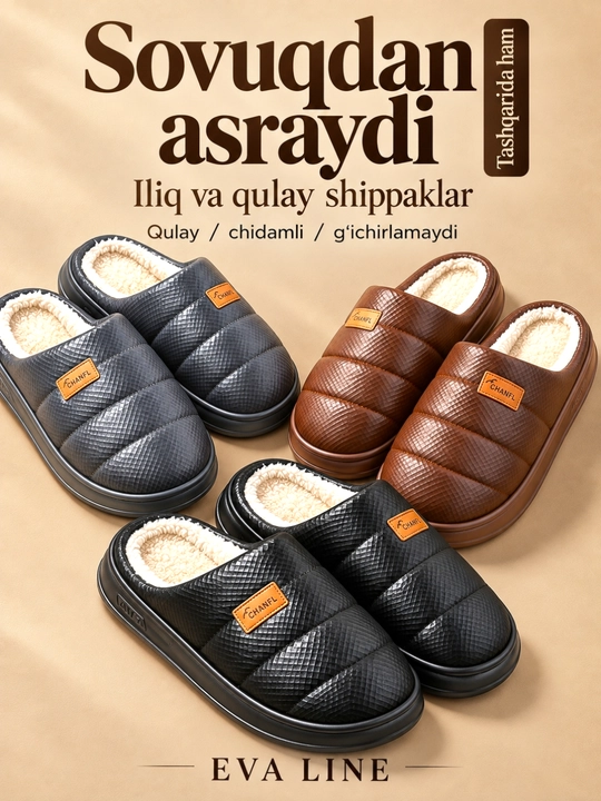 Erkaklar va ayollar uchun qishki mo‘ynali issiq uggilar,malomerka-bir razmer katta tanlang
