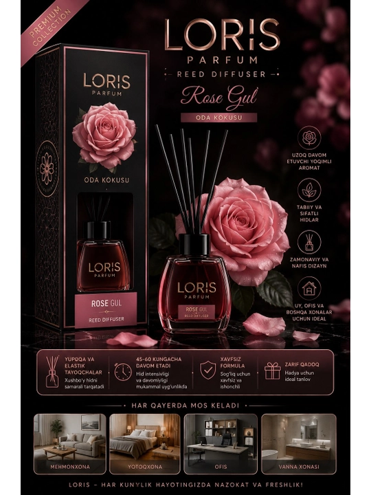 Loris Parfum Rose Gul — диффузор с ароматом розы для дома - 
