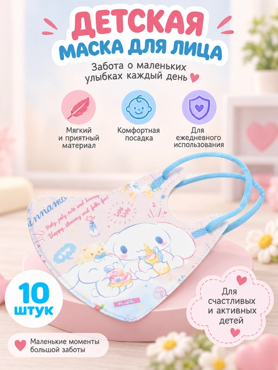 Bolalar uchun tibbiy niqoblar, 4 qatlamli, 10 dona/ 20 dona